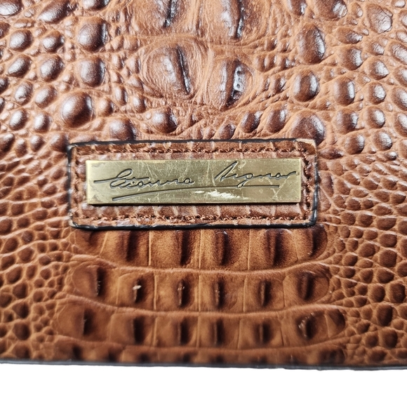 Etienne Aigner brown Crocodile Embossed Leather Handbag Tote Bag Purse - Picture 4 of 16